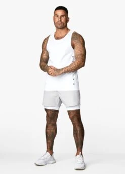 Gym King Rebellion Vest - White/Black -Gym King Store 10 214