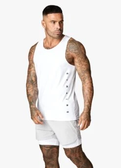 Gym King Rebellion Vest - White/Black -Gym King Store 10 215