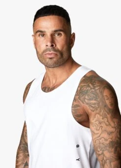 Gym King Rebellion Vest - White/Black -Gym King Store 10 217