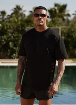 Gym King Blaze Jersey Tee - Black/Gold