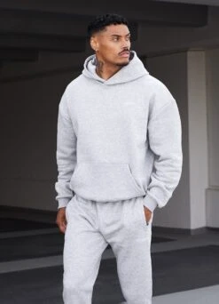 Gym King Established Hood - Light Grey Marl -Gym King Store 2R3A8098copy