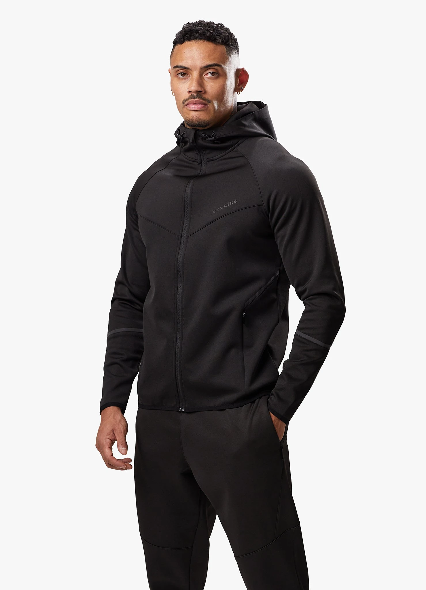 Gym King Alpha Poly FZ Hood - Black 3 Gym King Alpha Poly FZ Hood - Black
