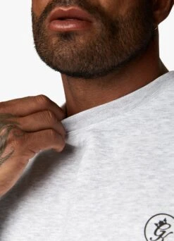 Gym King Aventus Drop Shoulder Crew - Snow Marl -Gym King Store AVENTUSCREW JOGGER SNOWMARLSWT A2BLFTSB A2BLN 44