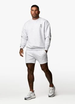 Gym King Aventus Drop Shoulder Crew - Snow Marl -Gym King Store AVENTUSCREW SHORT SNOWMARLSWT A2BLFSHR A2BLT 22