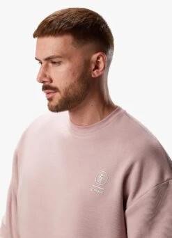 Gym King Aventus Drop Shoulder Crew - Dusky Pink -Gym King Store AVENTUSSWEATSHIRT DUSKYPINKSWT A2CT1 36
