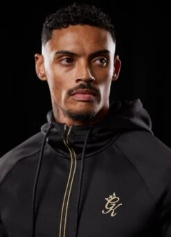 Gym King Full Zip Poly Hood - Black/Gold -Gym King Store BF23MENSCAMP13325copy