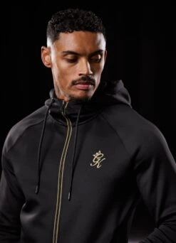 Gym King Full Zip Poly Hood - Black/Gold -Gym King Store BF23MENSCAMP13326copy
