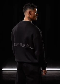 Gym King Outline Print Sweatshirt - Black -Gym King Store BF23MENSCAMP13711copy