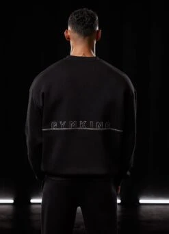 Gym King Outline Print Sweatshirt - Black -Gym King Store BF23MENSCAMP13725copy