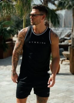 Gym King Brooklyn Mesh Vest - Black -Gym King Store BM18