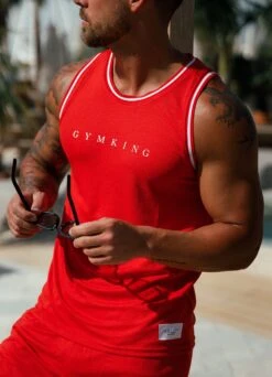 Gym King Brooklyn Mesh Vest - Chilli Red -Gym King Store BM6