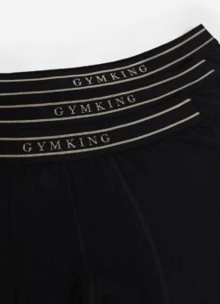 Accessories Gym King Boxers (3PK) - Black/Gold -Gym King Store BOXRS BLACK4