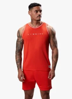 Gym King Brooklyn Mesh Vest - Chilli Red -Gym King Store BROOKLYNMESHVEST SHORT REDVST A2CONSHR A2COQ226 2
