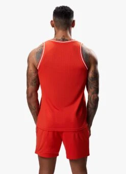 Gym King Brooklyn Mesh Vest - Chilli Red -Gym King Store BROOKLYNMESHVEST SHORT REDVST A2CONSHR A2COQ227