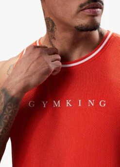 Gym King Brooklyn Mesh Vest - Chilli Red -Gym King Store BROOKLYNMESHVEST SHORT REDVST A2CONSHR A2COQ230