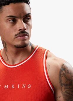 Gym King Brooklyn Mesh Vest - Chilli Red -Gym King Store BROOKLYNMESHVEST SHORT REDVST A2CONSHR A2COQ231