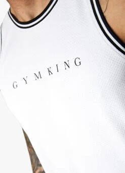 Gym King Brooklyn Mesh Vest - White 25 Gym King Brooklyn Mesh Vest - White -Gym King Store BROOKLYNMESHVEST SHORT WHITEVST A29THSHR A29TK 101