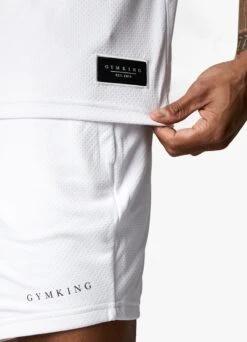Gym King Brooklyn Mesh Short - White -Gym King Store BROOKLYNMESHVEST SHORT WHITEVST A29THSHR A29TK 103