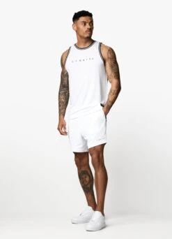Gym King Brooklyn Mesh Short - White -Gym King Store BROOKLYNMESHVEST SHORT WHITEVST A29THSHR A29TK 123