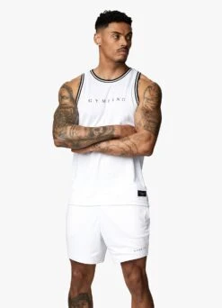 Gym King Brooklyn Mesh Vest - White 27 Gym King Brooklyn Mesh Vest - White -Gym King Store BROOKLYNMESHVEST SHORT WHITEVST A29THSHR A29TK 99