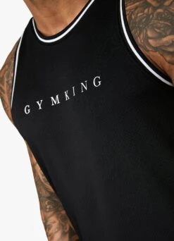 Gym King Brooklyn Mesh Vest - Black -Gym King Store BROOKLYNMESH SHORT BLACKVST A29TFSHR A29TJ 117