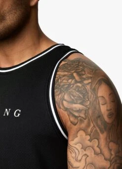 Gym King Brooklyn Mesh Vest - Black -Gym King Store BROOKLYNMESH SHORT BLACKVST A29TFSHR A29TJ 118