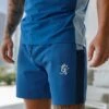 Gym King Contrast Panel Fleece Short - Riviera Blue/Sky Blue -Gym King Store CONTRAST PANEL BLUE