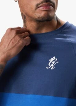 Gym King Contrast Panel Jersey Tee - Riviera Blue/Sky Blue -Gym King Store CONTRASTPANELJERSEYTEE SHORT INDIGORIVIERASKYBLUESST A2CJ0SHR A2CJ7 136
