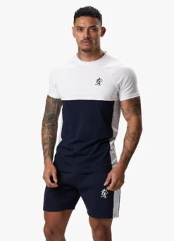 Gym King Contrast Panel Jersey Tee - Navy/White -Gym King Store CONTRASTPANELJERSEYTEE SHORT NAVYWHITESST A2CIZSHR A2CJ6 166
