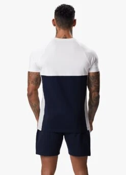 Gym King Contrast Panel Jersey Tee - Navy/White -Gym King Store CONTRASTPANELJERSEYTEE SHORT NAVYWHITESST A2CIZSHR A2CJ6 167