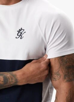 Gym King Contrast Panel Jersey Tee - Navy/White -Gym King Store CONTRASTPANELJERSEYTEE SHORT NAVYWHITESST A2CIZSHR A2CJ6 172