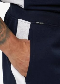 Gym King Contrast Panel Fleece Short - Navy/White -Gym King Store CONTRASTPANELJERSEYTEE SHORT NAVYWHITESST A2CIZSHR A2CJ6 175