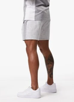 Gym King Contrast Panel Fleece Short - Snow Marl/Light Grey/White -Gym King Store CONTRASTPANELJERSEYTEE SHORT SNOWMARLLGWHITESST A2CIXSHR A2CJ5 147