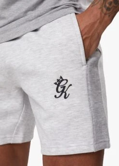 Gym King Contrast Panel Fleece Short - Snow Marl/Light Grey/White -Gym King Store CONTRASTPANELJERSEYTEE SHORT SNOWMARLLGWHITESST A2CIXSHR A2CJ5 152