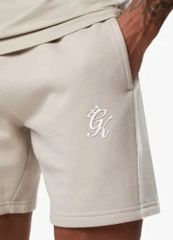 Gym King Contrast Panel Fleece Short - Taupe/Light Stone/White -Gym King Store CONTRASTPANELJERSEYTEE SHORT TAUPELIGHTSTONEWHITESST A2CJ2SHR A2CJ8 162