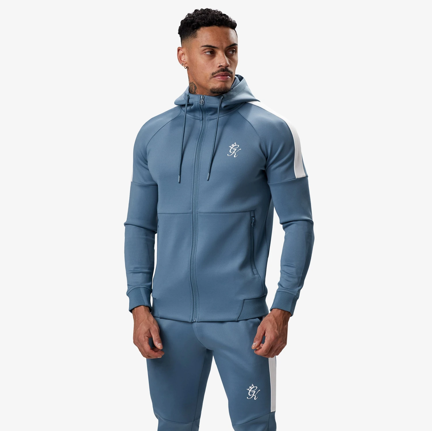 Gym King Core Plus Poly FZ Hood - Smoke Blue 4 Gym King Core Plus Poly FZ Hood - Smoke Blue - Image 2