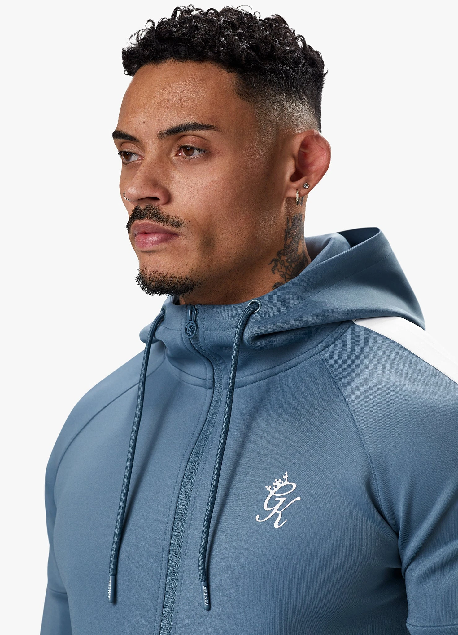 Gym King Core Plus Poly FZ Hood - Smoke Blue 13 Gym King Core Plus Poly FZ Hood - Smoke Blue - Image 11