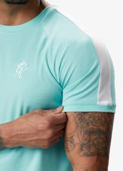 Gym King Core Plus Poly Tee - Aqua Blue -Gym King Store COREPLUSPOLYTEE SHORT AQUABLUESST B2D1ISHR B2D1I 352