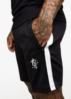 Gym King Core Plus Poly Short - Black -Gym King Store COREPOLYTEE SHORT BLACKWHITESST C21N7SHR C21N2 95