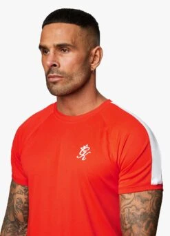 Gym King Core Plus Poly Tee - Chilli Red 17 Gym King Core Plus Poly Tee - Chilli Red -Gym King Store COREPOLYTEE SHORT CHILLIREDSST A27F5SHR A27FC 473