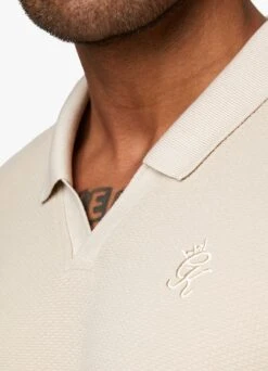 Gym King Signature Texture Polo - Stone -Gym King Store Capture 111