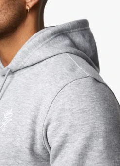Gym King Fundamental Fleece Hood - Grey Marl -Gym King Store Capture 236