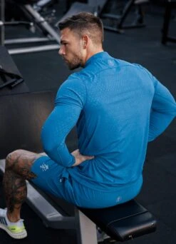 Gym King Debossed 2.0 1/4 Zip Funnel - Marine Blue -Gym King Store DEBOSS FUNNEL22