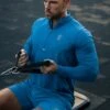 Gym King Debossed 2.0 1/4 Zip Funnel - Marine Blue