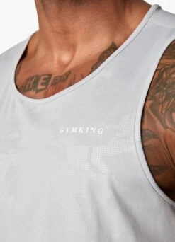 Gym King Debossed Camo Vest - Cloudy Grey -Gym King Store DEBOSSEDCAMOVEST SHORT GREYVST A2B0ISHR A2AFS 251