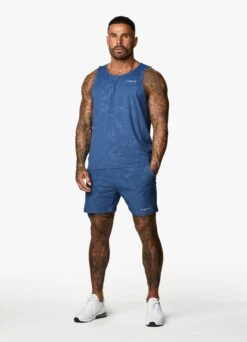 Gym King Debossed Camo Vest - Moonlight Blue -Gym King Store DEBOSSEDCAMOVEST SHORT MBLUEVST A2B0JSHR A2AFR 221