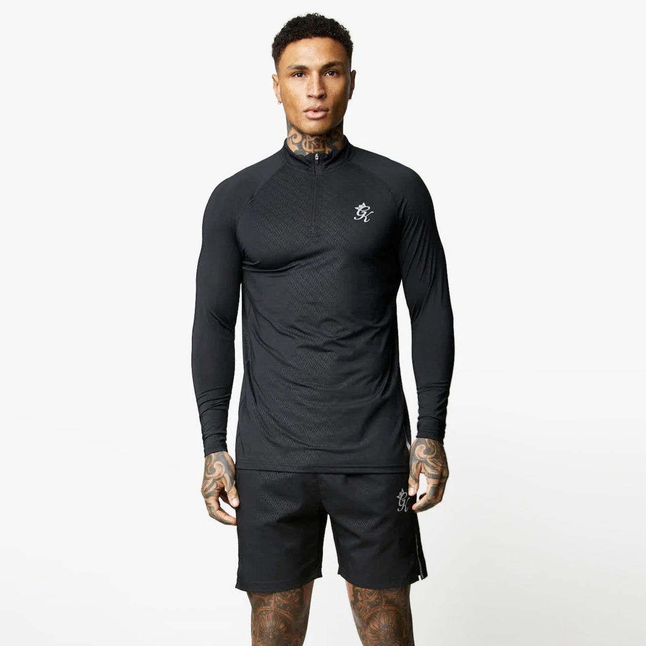 Gym King Debossed Energy ¼ Zip Funnel – Black 4 Gym King Debossed Energy ¼ Zip Funnel – Black - Image 2