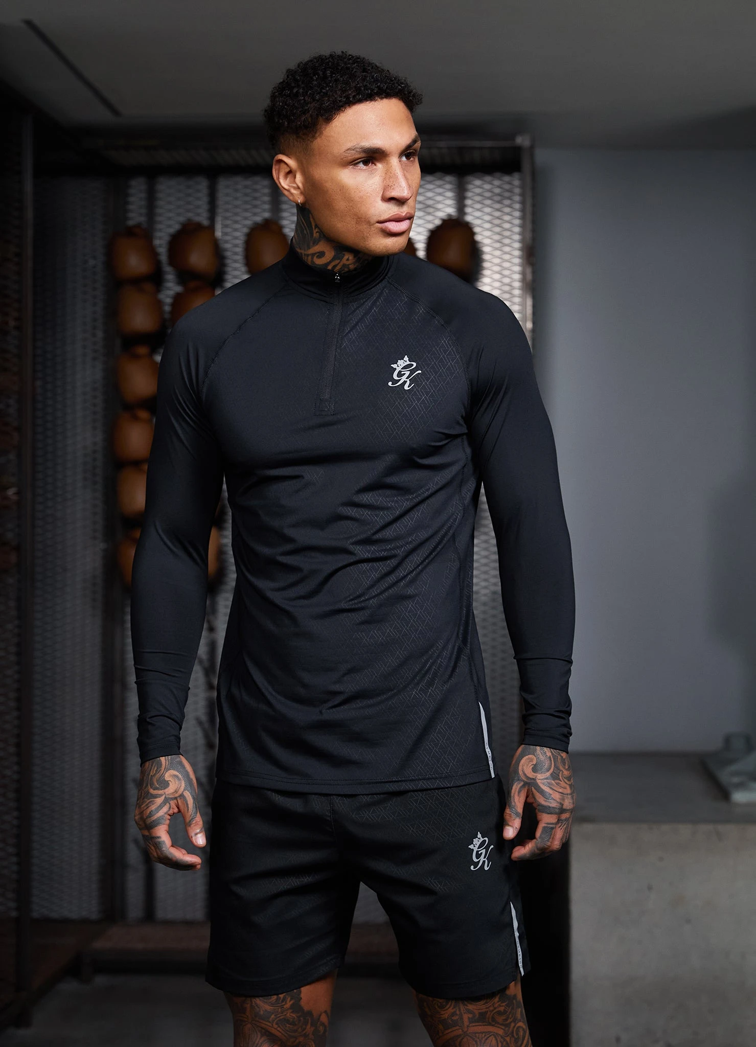 Gym King Debossed Energy ¼ Zip Funnel – Black 3 Gym King Debossed Energy ¼ Zip Funnel – Black