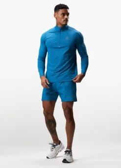 Gym King Debossed 2.0 1/4 Zip Funnel - Marine Blue -Gym King Store DEBOSSEDFUNNEL SHORT MARINEBLUEQZP A2BULSHR A2BUJ 188