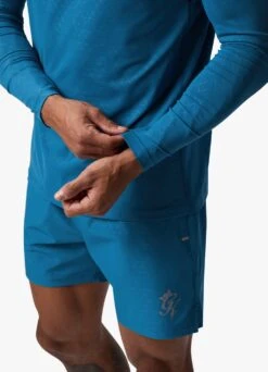 Gym King Debossed 2.0 1/4 Zip Funnel - Marine Blue -Gym King Store DEBOSSEDFUNNEL SHORT MARINEBLUEQZP A2BULSHR A2BUJ 193